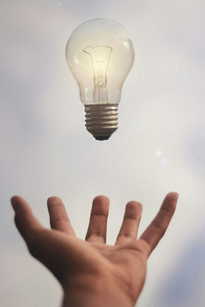 person catching light bulb